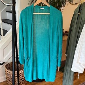 J. Jill Turquoise Knit Cardigan